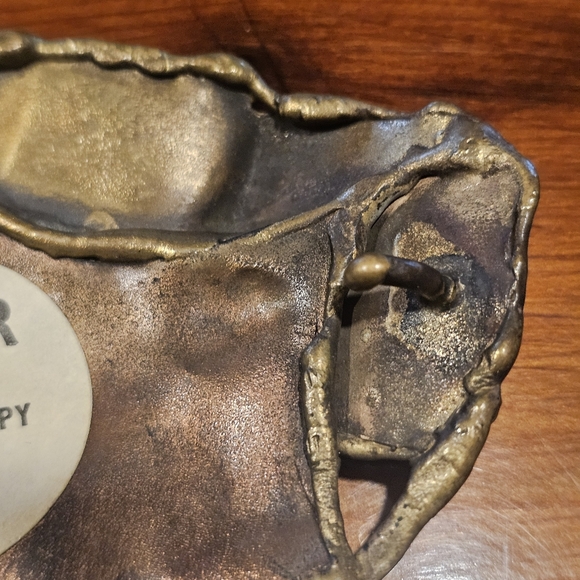 Vintage  FORDER Belt Buckle - 80s Hand Forged Brass Buckle Belt - Picture 7 of 8